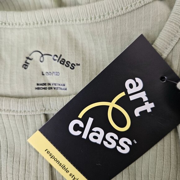 Art Class Girls Ribbed Sage Green Short Sleeve Dress Size Large School Casual - Picture 9 of 9